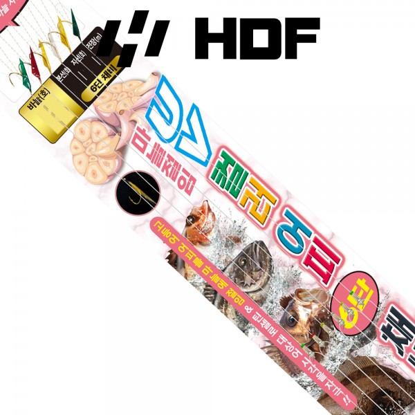 해동 HA-3048 마늘절임 UV 컬러어피 6단채비 바다낚시바늘 우럭 볼락 열기 가자미