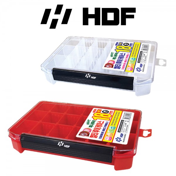 해동 피나투라 멀티 루어케이스 18칸 레드 투명 에기통 미노우 슷테 이카메탈 케이스 에기태클박스