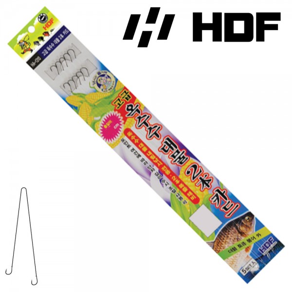 해동 HA-1310 고급 옥수수 대물 2본 카드  붕어 민물 내림 낚시 바늘