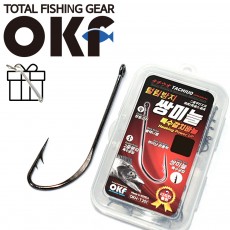 OK 쌍미늘 특수 갈치바늘 100개 블랙 니켈 [OKF-HK201] 갈치바늘