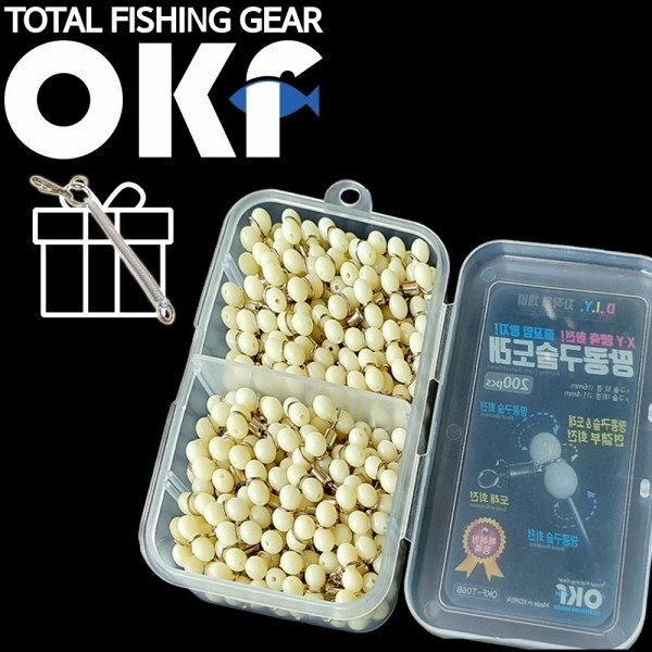 OK 땅콩 구슬도래 내경 200개입 1.4mm 외경 6mm [OKF-T06B] 양축회전 축광기능