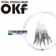 OK 갈치 스커트 육각장축광튜브 지선채비 글로우 블랙 OKF-131